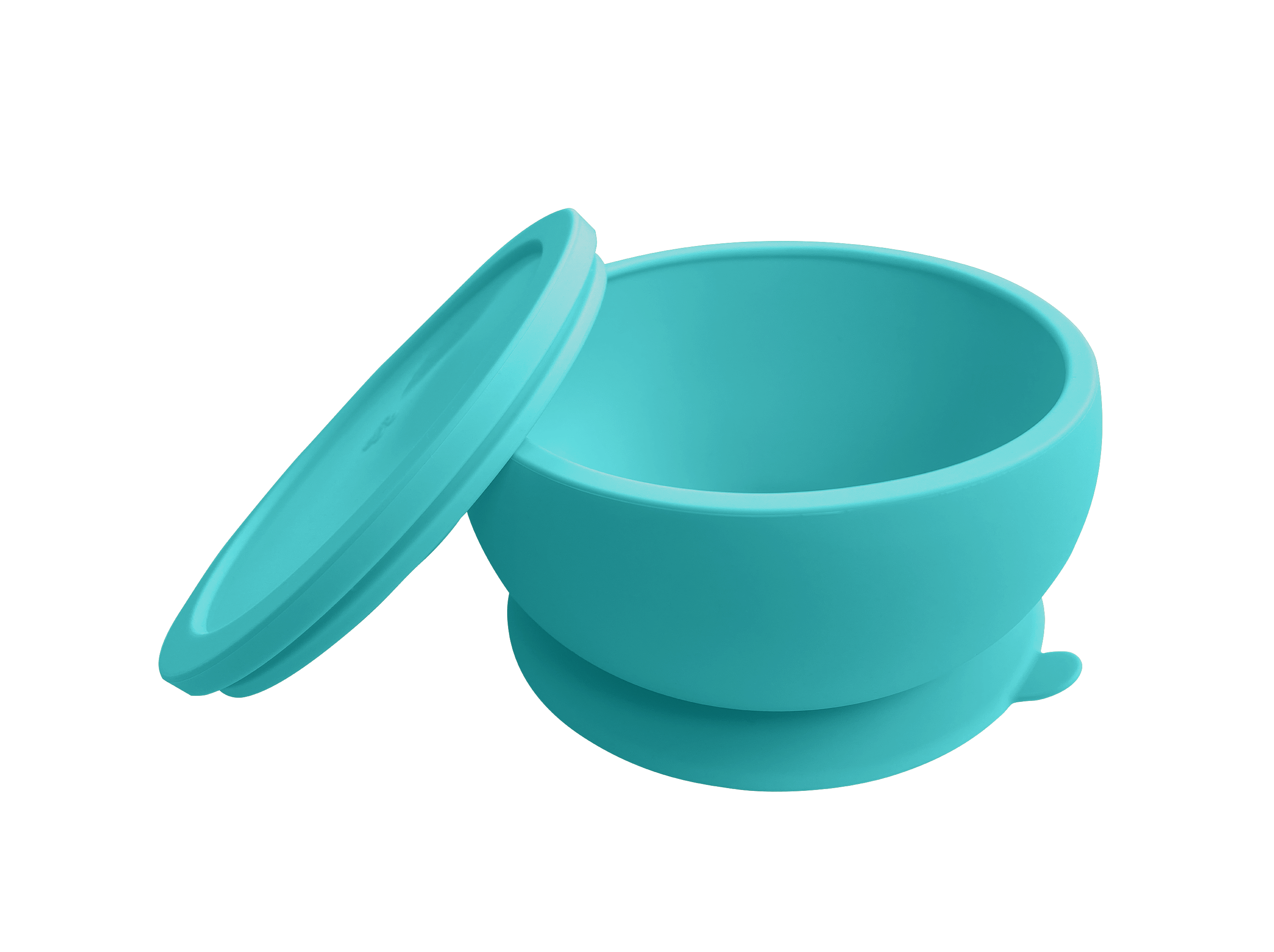 Abiie - Octopod Silicone Baby Suction Bowl - Lid Turquoise